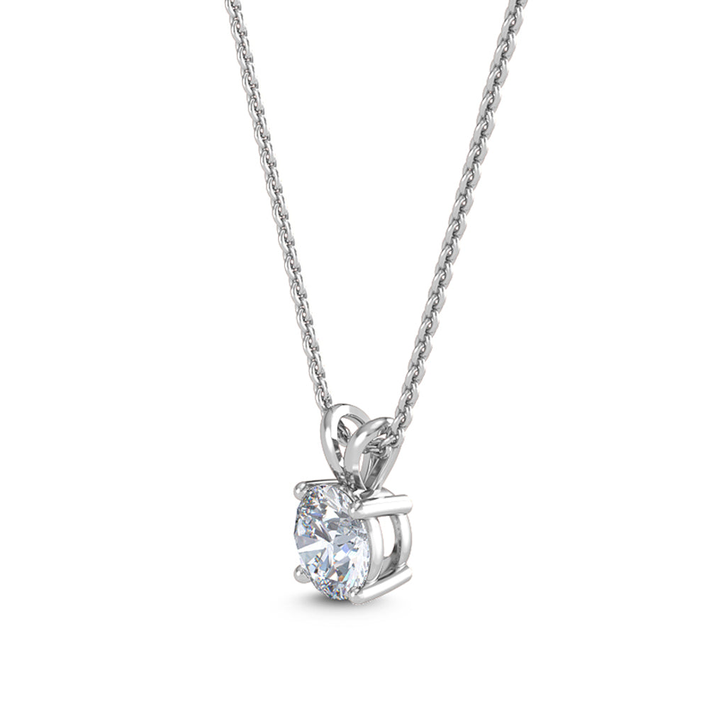 9k White Gold 0.25ct Round Solitaire Pendant