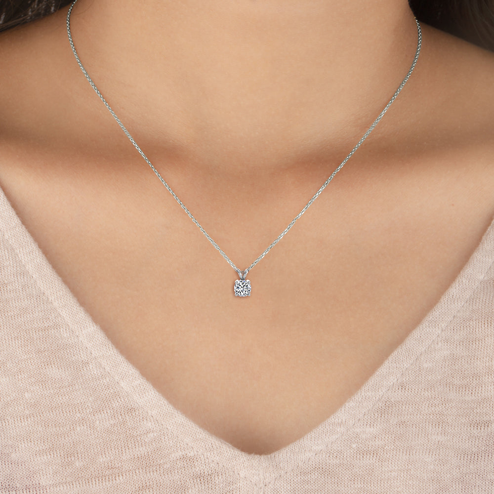 9k White Gold 0.25ct Round Solitaire Pendant