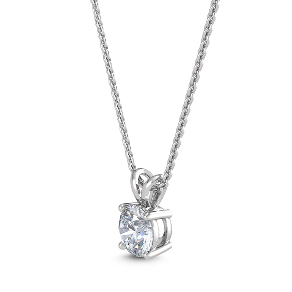 18k White Gold 1ct Round Solitaire Pendant - Lab Grown Diamonds Australia