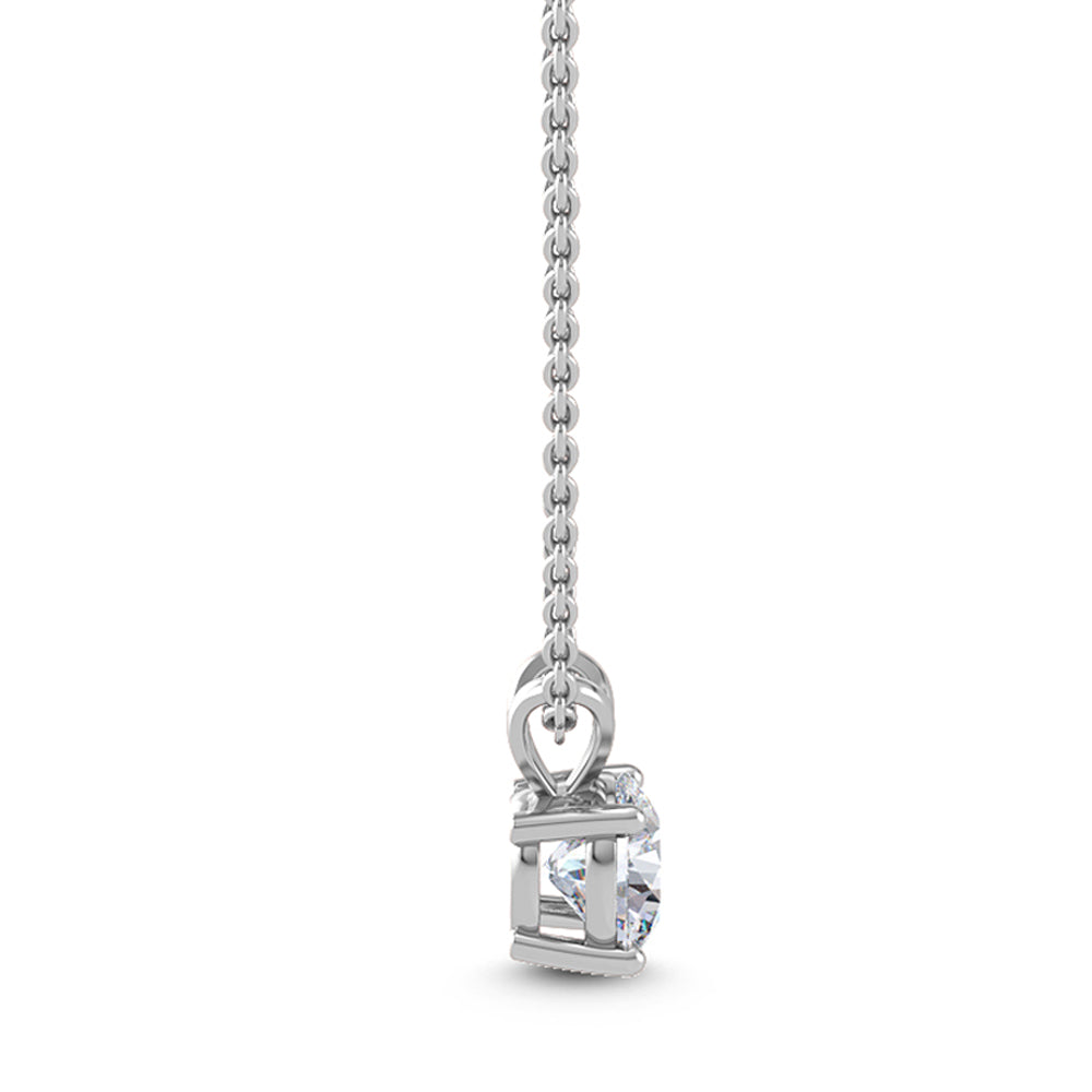 18k White Gold 1ct Round Solitaire Pendant - Lab Grown Diamonds Australia