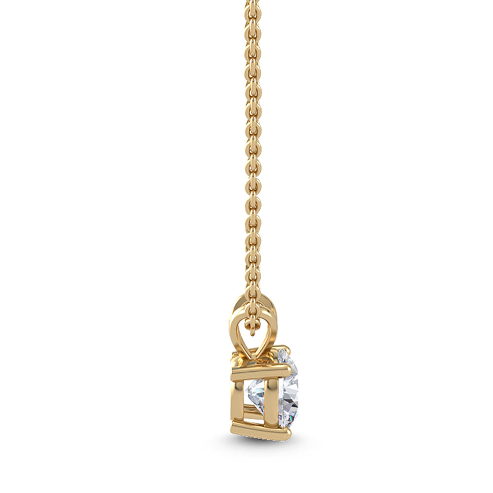 18k Yellow Gold 1ct Round Solitaire Pendant - Lab Grown Diamonds Australia