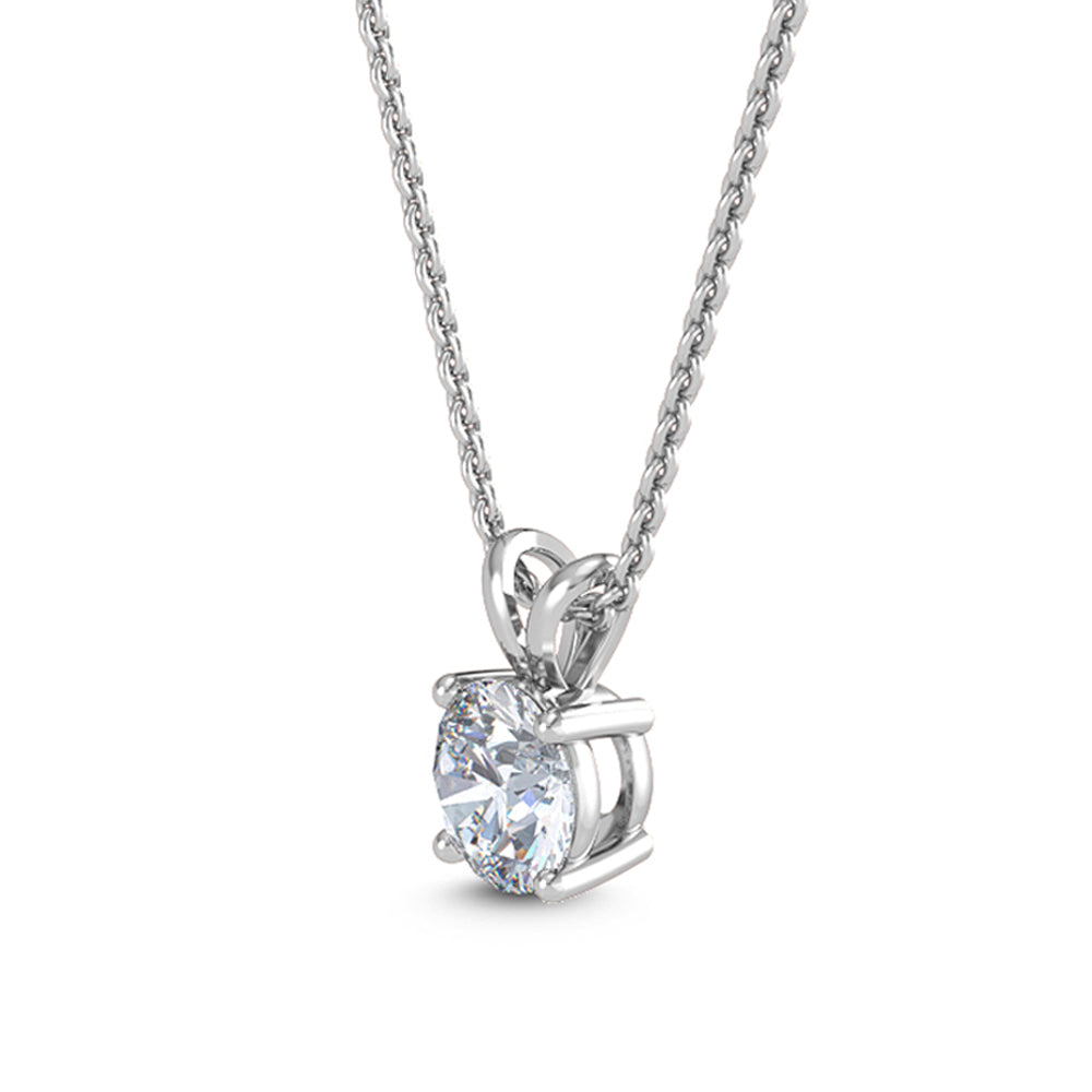 18k White Gold 1.25ct Round Solitaire Pendant - Lab Grown Diamonds Australia