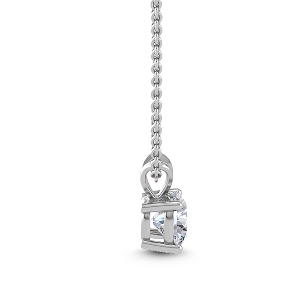 18k White Gold 1.25ct Round Solitaire Pendant - Lab Grown Diamonds Australia