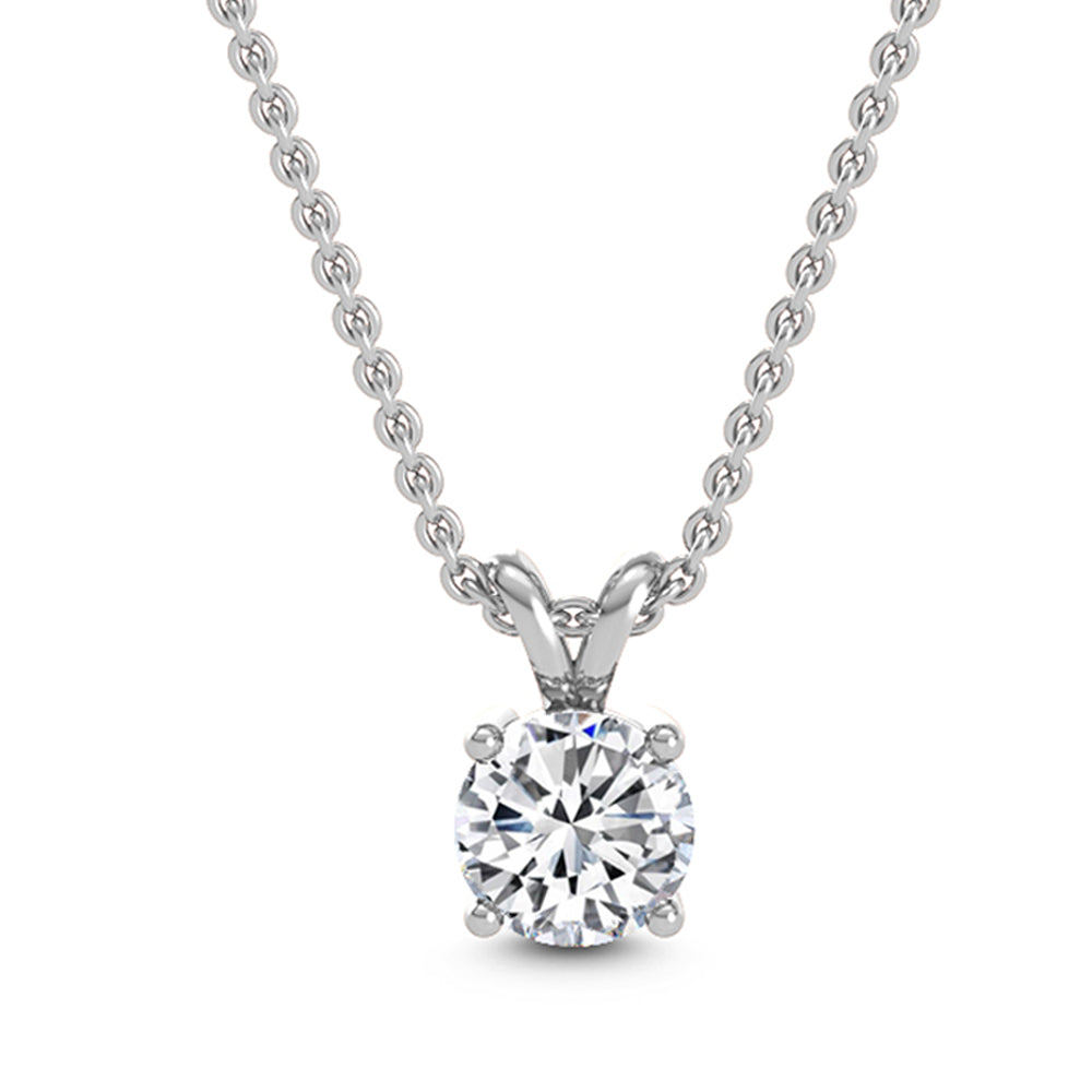 18k White Gold 1.50ct Round Solitaire Pendant - Lab Grown Diamonds Australia