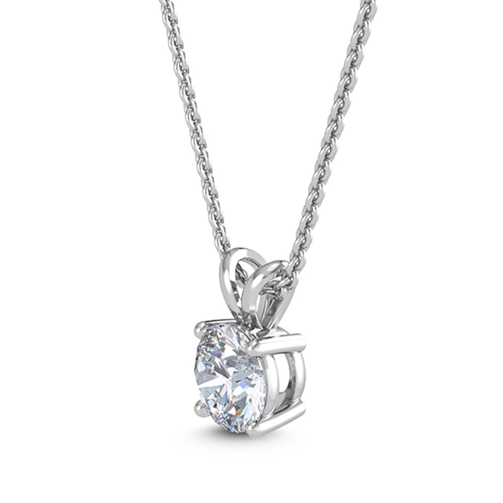 18k White Gold 1.50ct Round Solitaire Pendant - Lab Grown Diamonds Australia