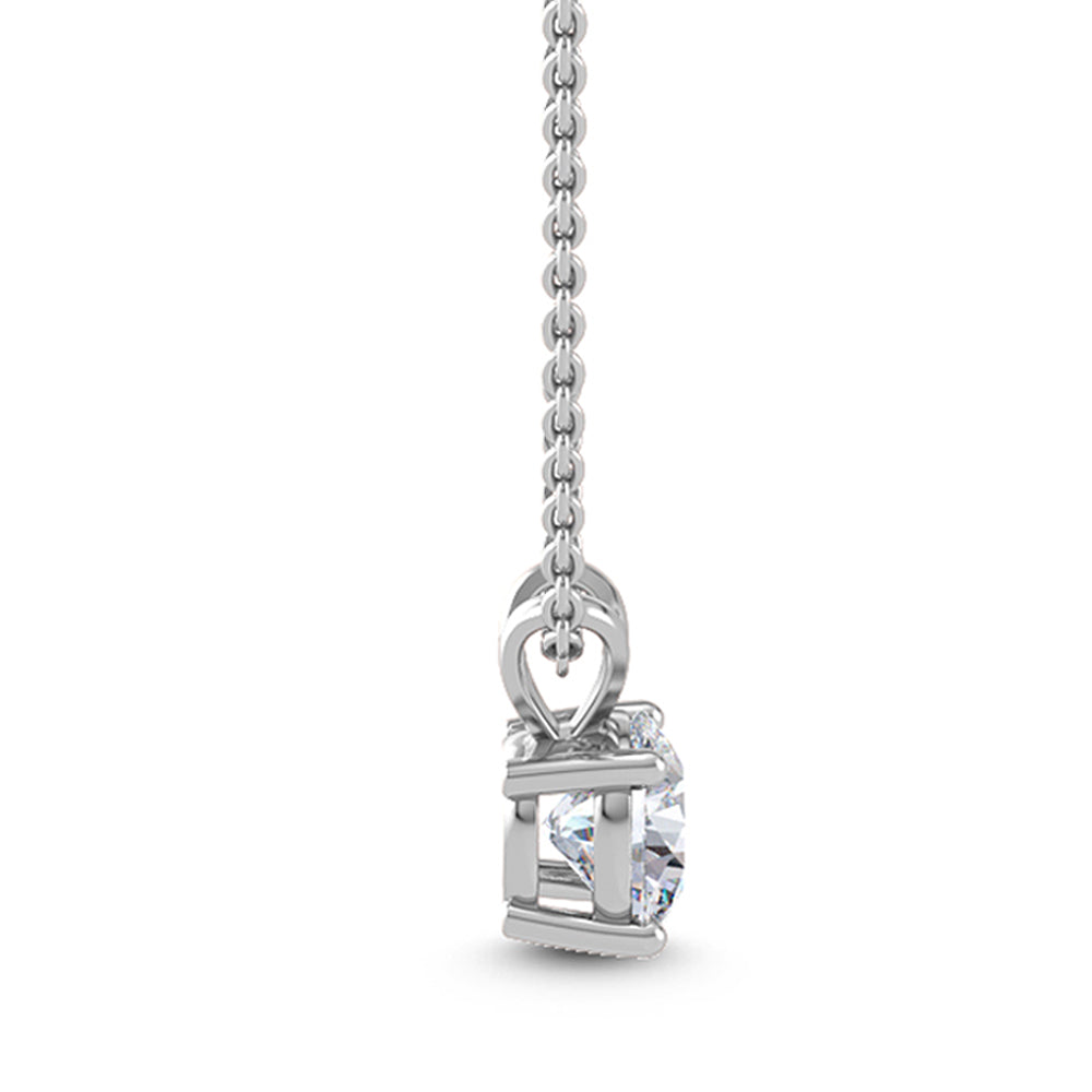 18k White Gold 1.50ct Round Solitaire Pendant - Lab Grown Diamonds Australia