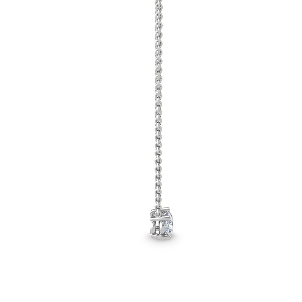 9k White Gold 0.25ct Oval Solitaire Pendant - Lab Grown Diamonds Australia