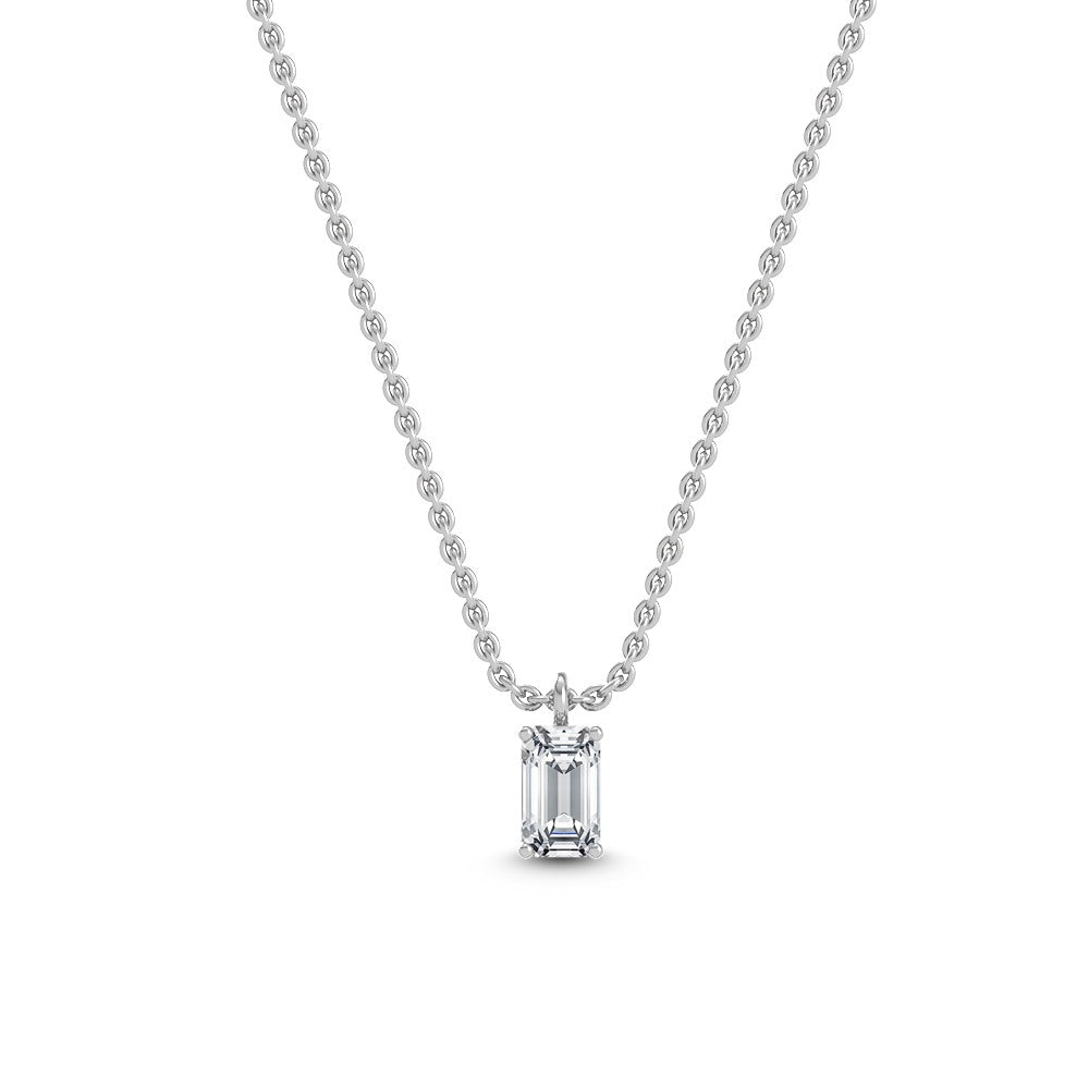 9k White Gold 0.25ct Round Solitaire Pendant - Lab Grown Diamonds Australia
