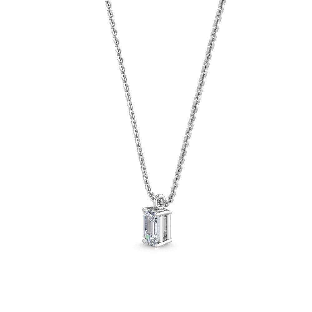 9k White Gold 0.25ct Round Solitaire Pendant - Lab Grown Diamonds Australia