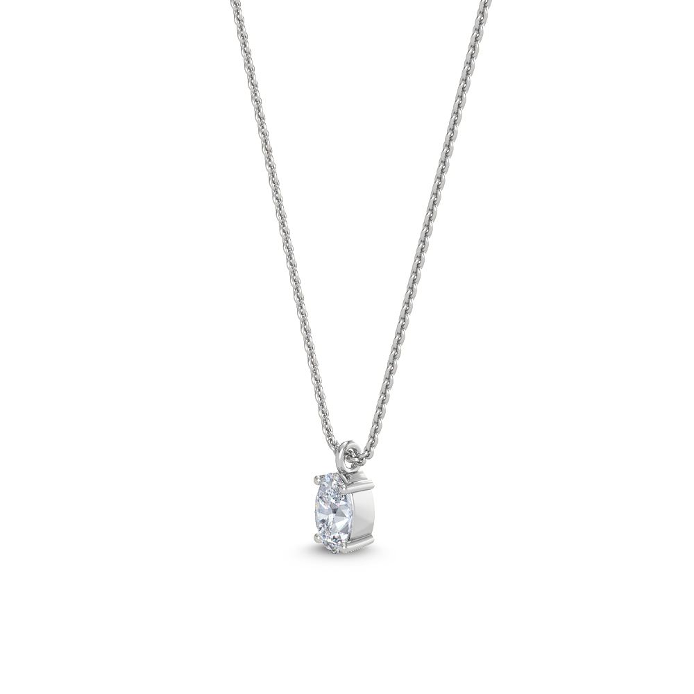 9k White Gold 0.25ct Oval Solitaire Pendant - Lab Grown Diamonds Australia