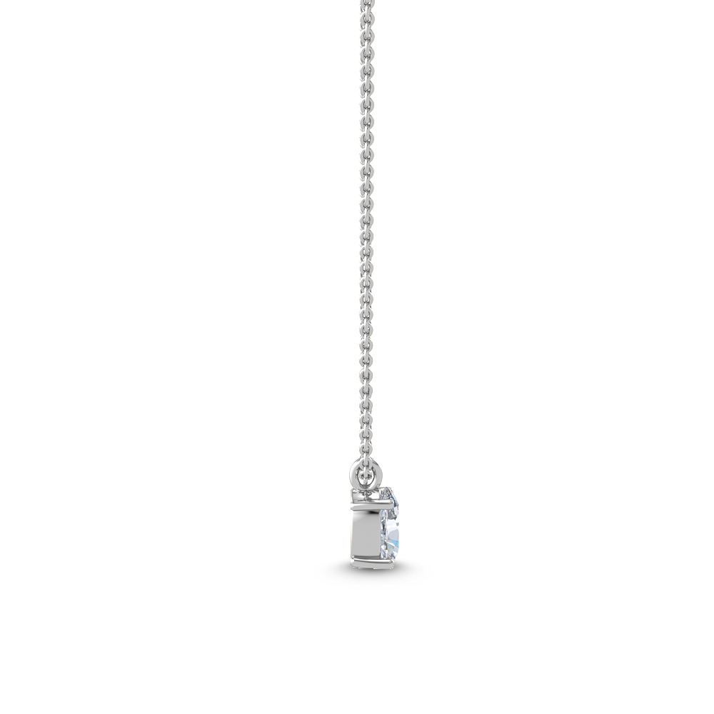 9k White Gold 0.25ct Oval Solitaire Pendant - Lab Grown Diamonds Australia
