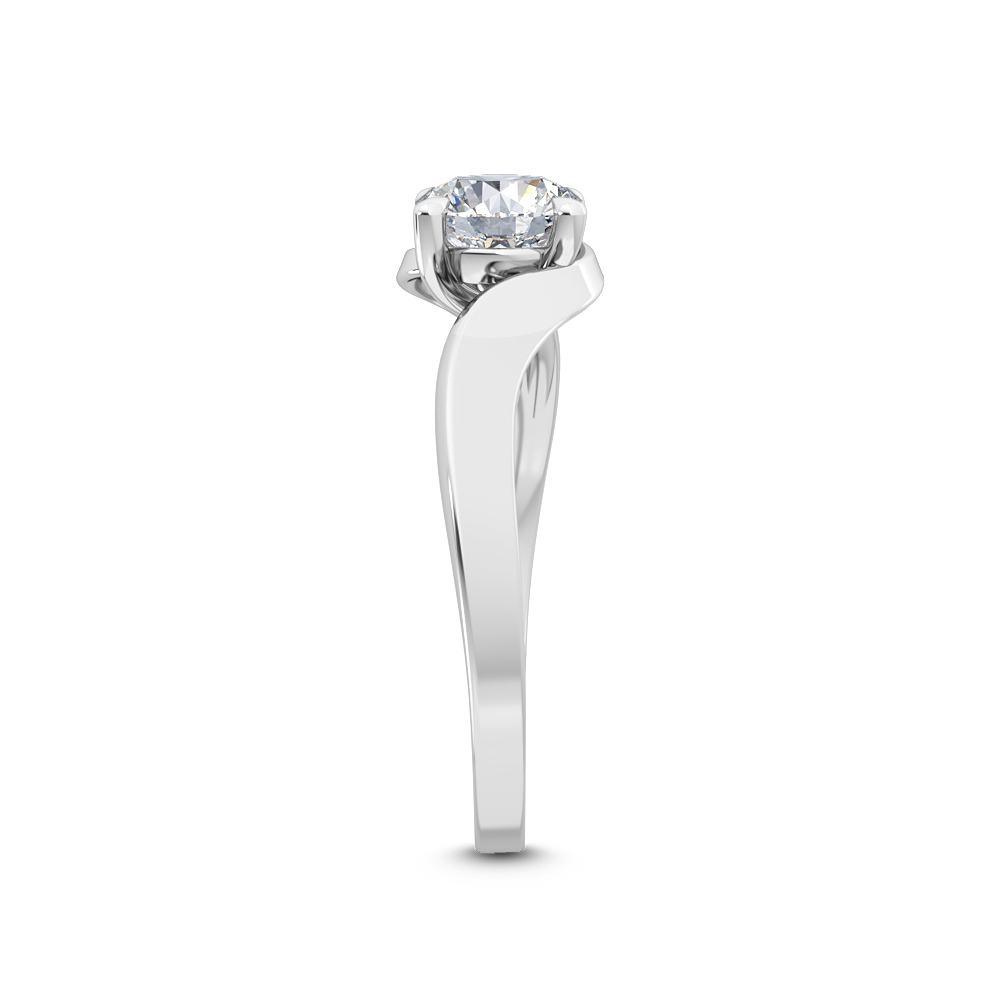 18K White Gold Lab Grown Curved Twist Solitaire Ring ( Setting Only ) - Lab Grown Diamonds Australia