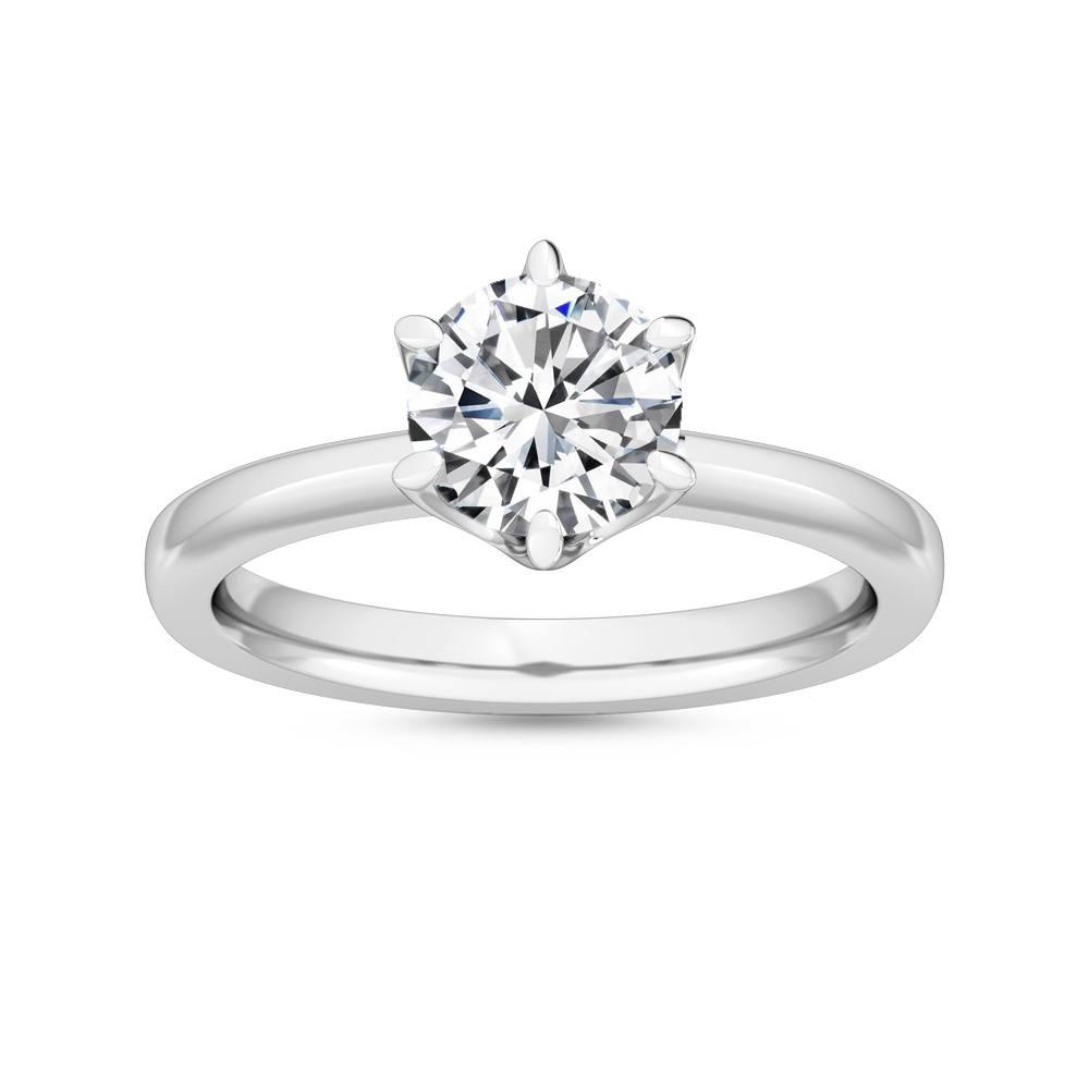 18K White Gold Lab Grown Solitaire Ring ( Setting Only ) - Lab Grown Diamonds Australia