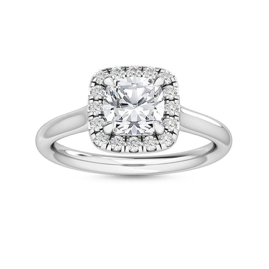 18K White Gold Lab Grown Halo Engagement Ring ( Setting Only ) - Lab Grown Diamonds Australia