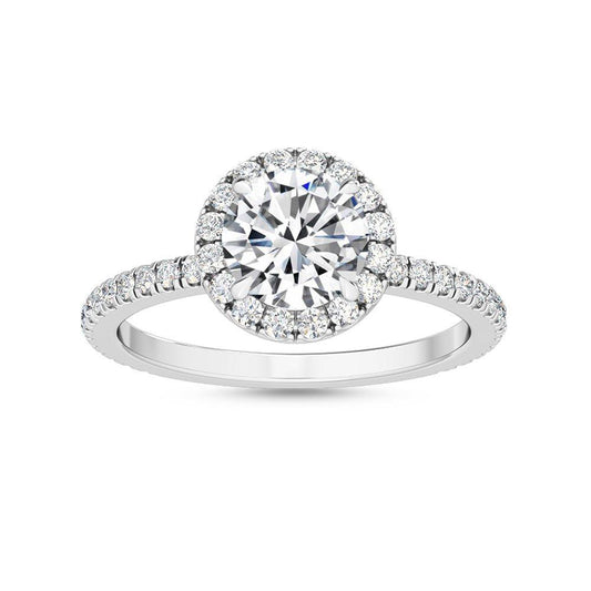 18K White Gold Lab Grown Halo Engagement Ring ( Setting Only ) - Lab Grown Diamonds Australia