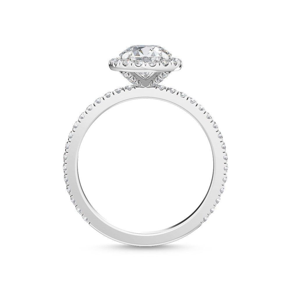 18K White Gold Lab Grown Halo Engagement Ring ( Setting Only ) - Lab Grown Diamonds Australia