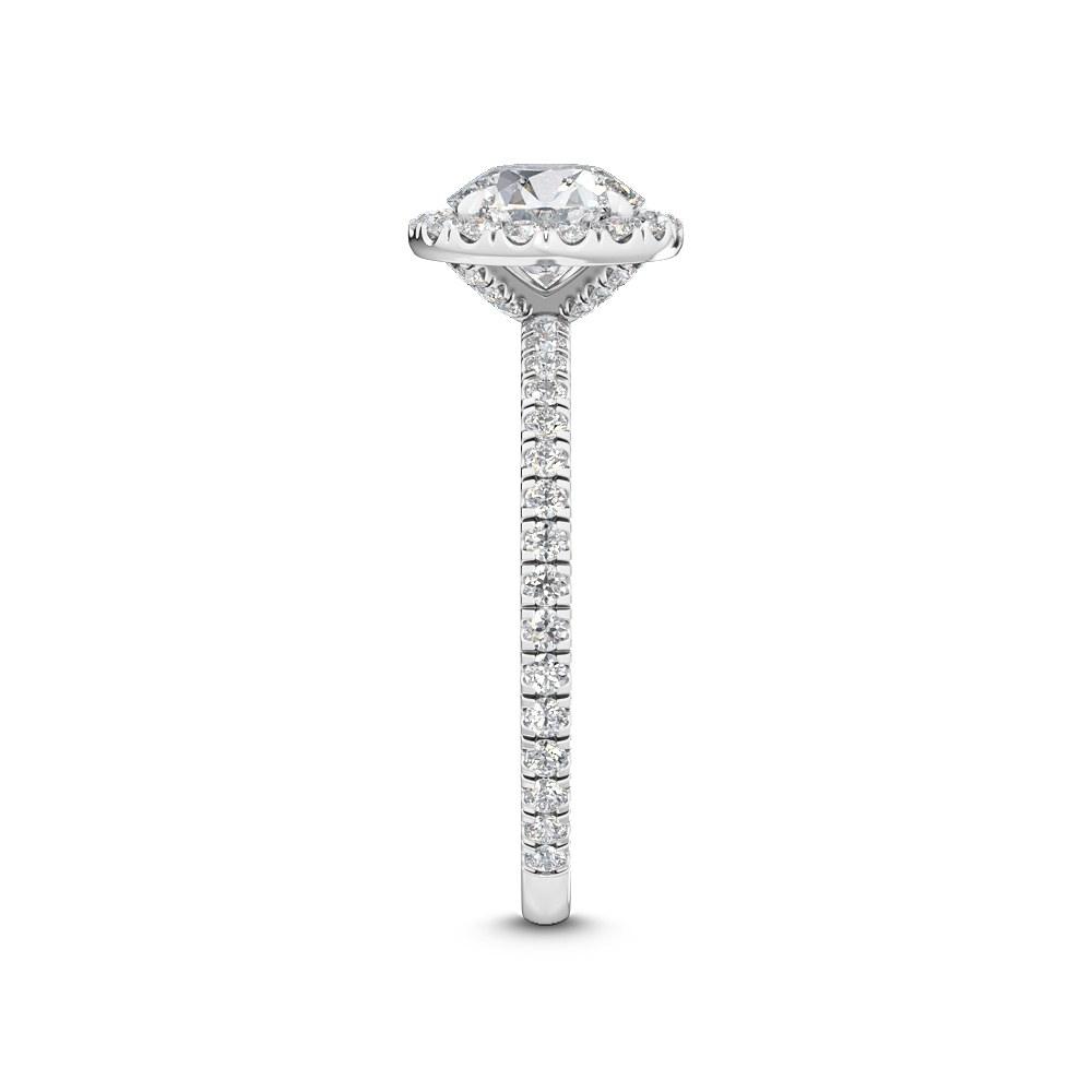 18K White Gold Lab Grown Halo Engagement Ring ( Setting Only ) - Lab Grown Diamonds Australia