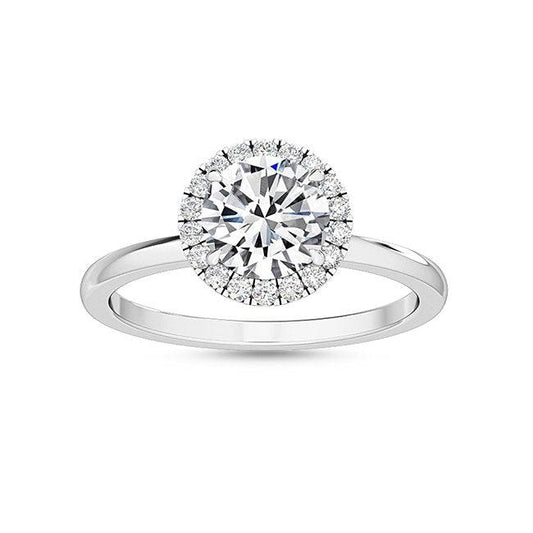 18K White Gold Lab Grown Halo Engagement Ring ( Setting Only ) - Lab Grown Diamonds Australia