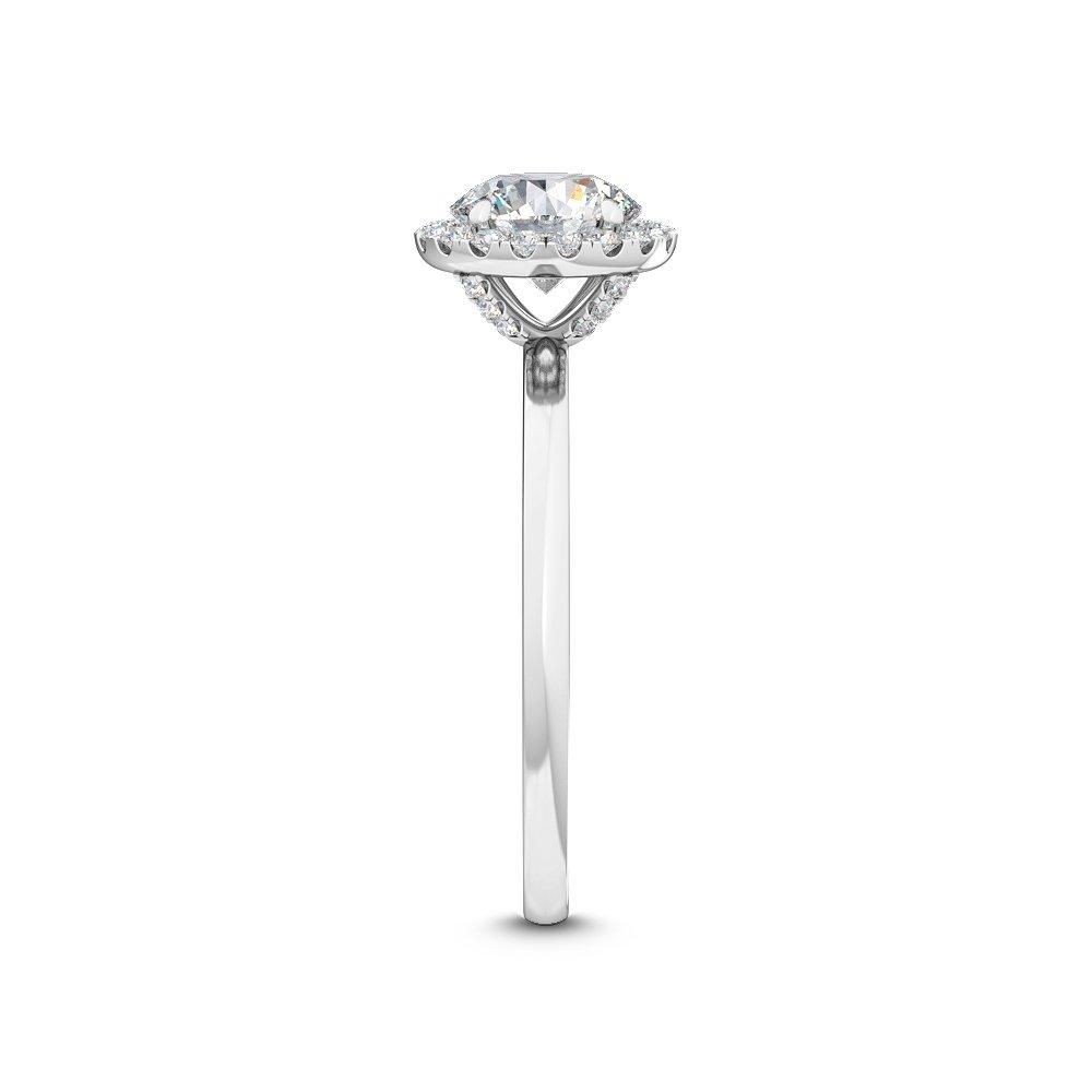 18K White Gold Lab Grown Halo Engagement Ring ( Setting Only ) - Lab Grown Diamonds Australia