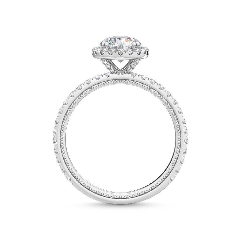 18K White Gold Lab Grown Halo Engagement Ring ( Setting Only ) - Lab Grown Diamonds Australia
