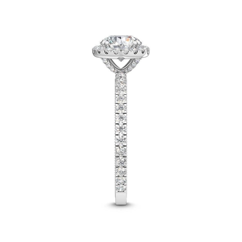 18K White Gold Lab Grown Halo Engagement Ring ( Setting Only ) - Lab Grown Diamonds Australia