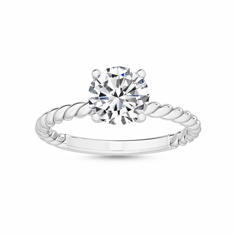 18K White Gold Lab Grown Twist Solitaire Ring ( Setting Only ) - Lab Grown Diamonds Australia