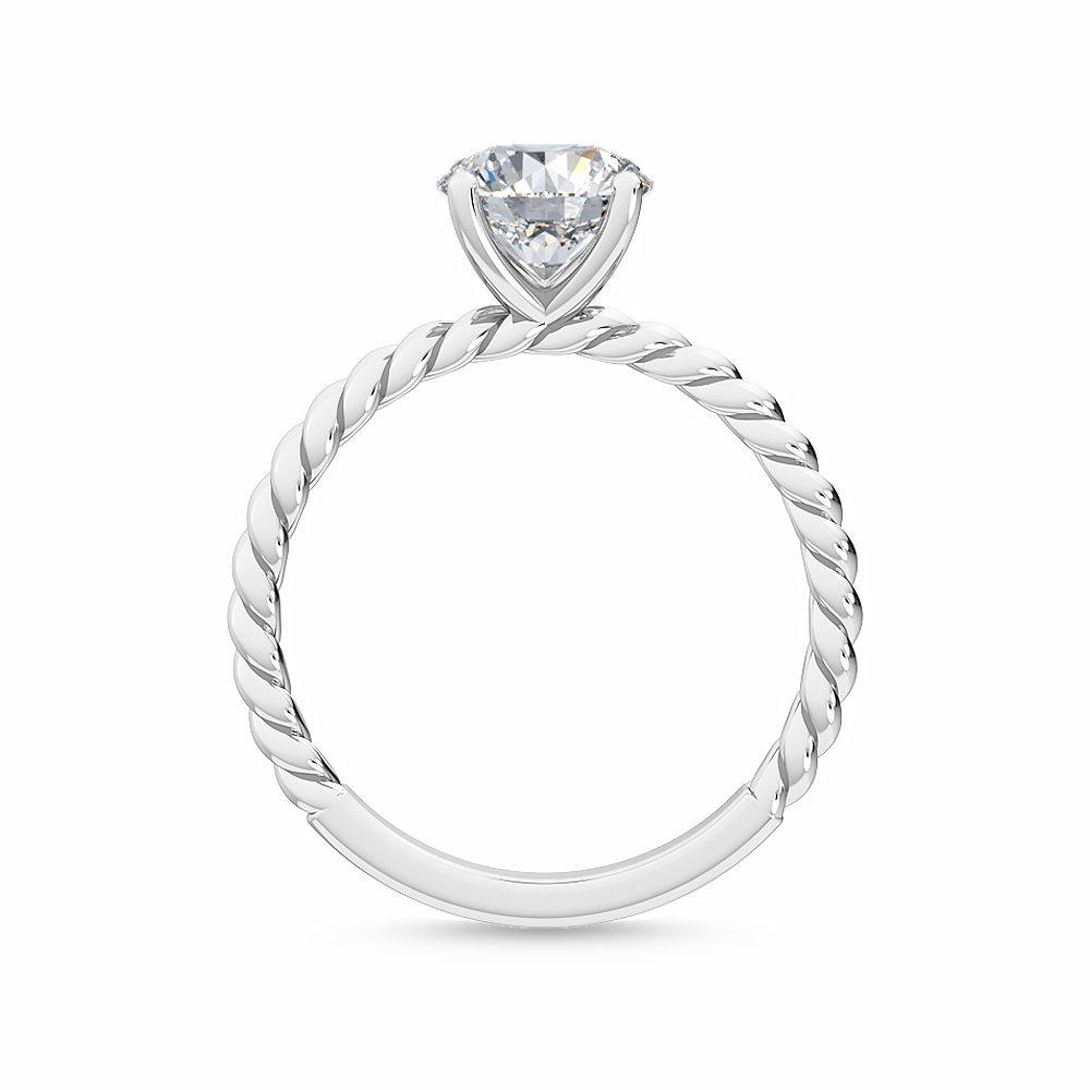 18K White Gold Lab Grown Twist Solitaire Ring ( Setting Only ) - Lab Grown Diamonds Australia