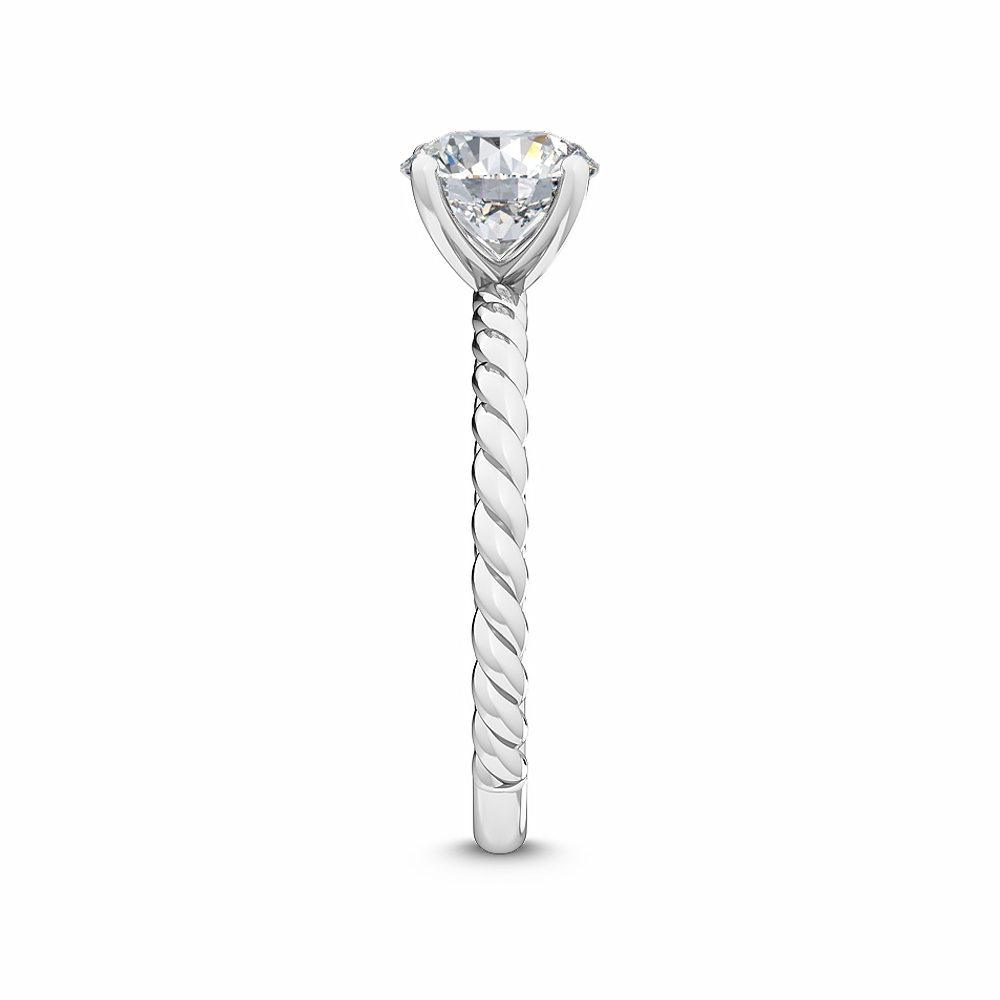 18K White Gold Lab Grown Twist Solitaire Ring ( Setting Only ) - Lab Grown Diamonds Australia