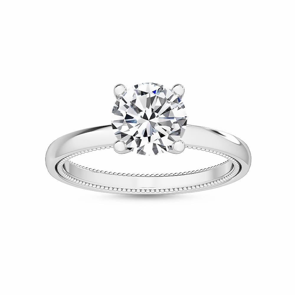 18K White Gold Lab Grown Solitaire Ring ( Setting Only ) - Lab Grown Diamonds Australia
