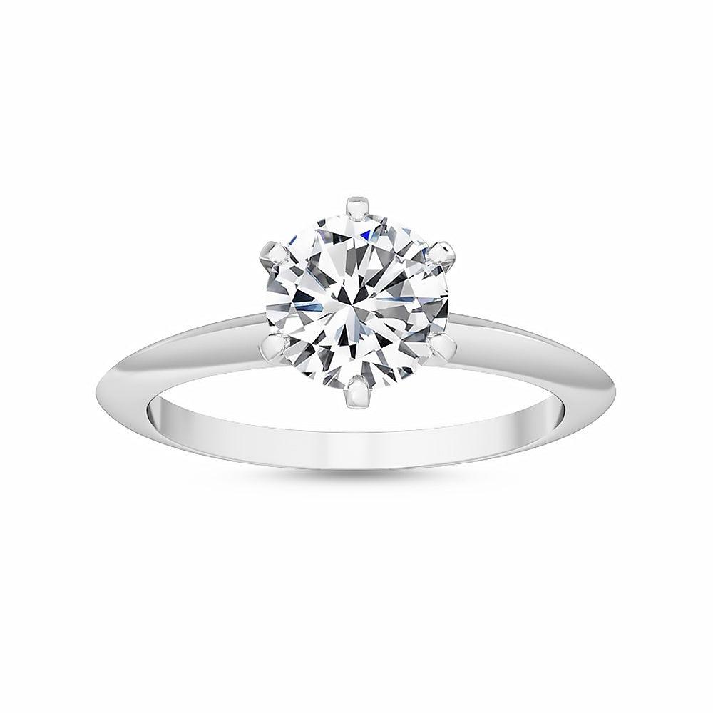 18K White Gold Lab Grown Knife Edged Solitaire Ring ( Setting Only ) - Lab Grown Diamonds Australia