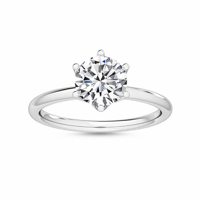 18K White Gold Lab Grown Solitaire Ring ( Setting Only ) - Lab Grown Diamonds Australia