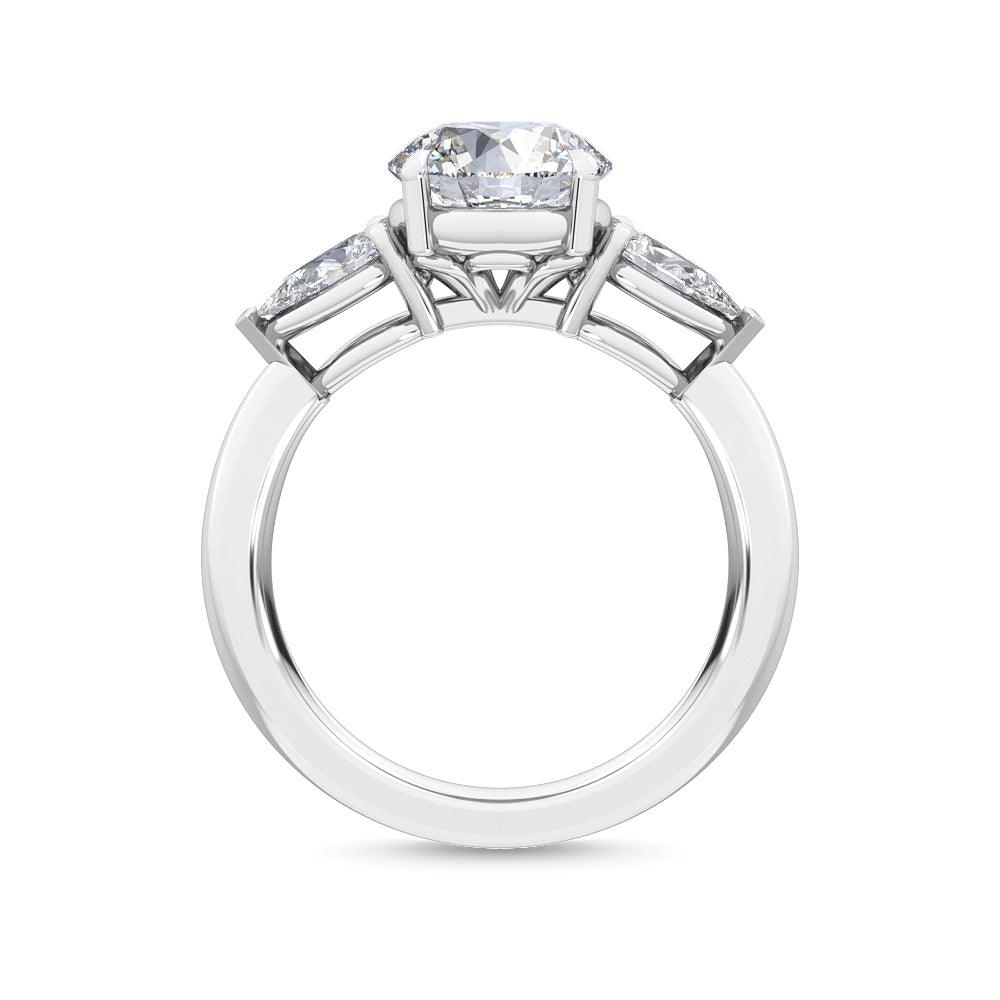 18K White Gold Lab Grown Three Stone Trillogy Ring ( Setting Only ) - Lab Grown Diamonds Australia
