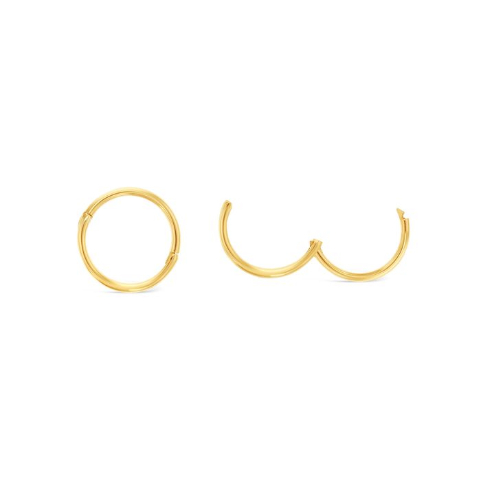 9k Yellow Gold Sleeper Hinged Earrings 10mm