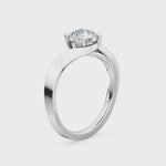 18K White Gold Lab Grown Curved Twist Solitaire Ring ( Setting Only )