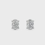 18K 1ctw Oval Lab Grown Four Prong Studs