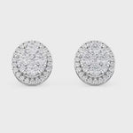 10k White Gold Halo Diamond Earrings