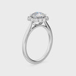 18k White Gold Round Brilliant Cut Vintage Engagement Ring ( Setting Only )
