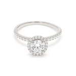 18K White Gold Lab Grown Halo Engagement Ring ( Setting Only ) - Lab Grown Diamonds Australia