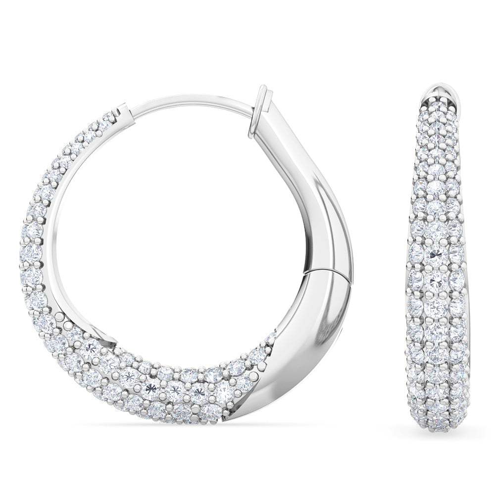 1ct White Gold Lab Grown Diamond Hoop Earrings - Lab Grown Diamonds Australia