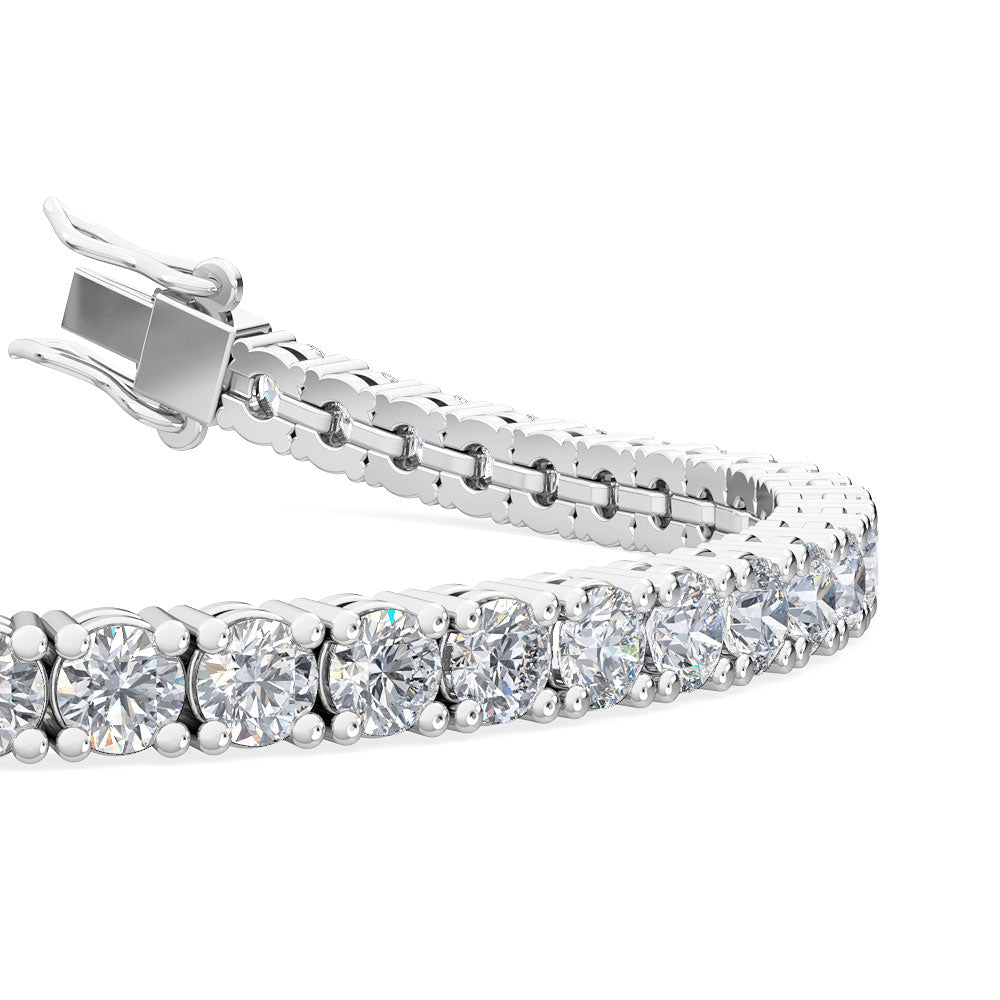 18K White Gold 7.8ct. tw. Lab Grown Diamond Tennis Bracelet - Lab Grown Diamonds Australia