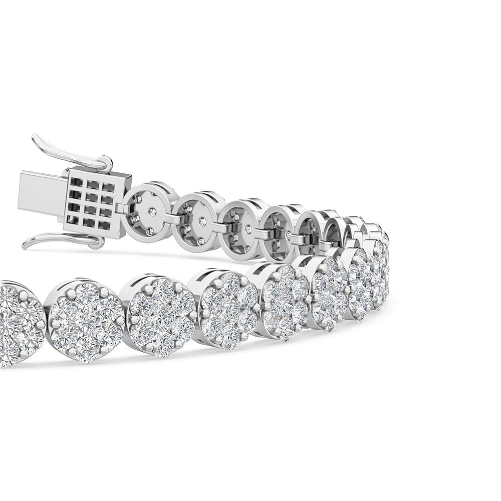10k White Gold 3.50ct Lab Grown Diamond Cluster Bracelet - Lab Grown Diamonds Australia