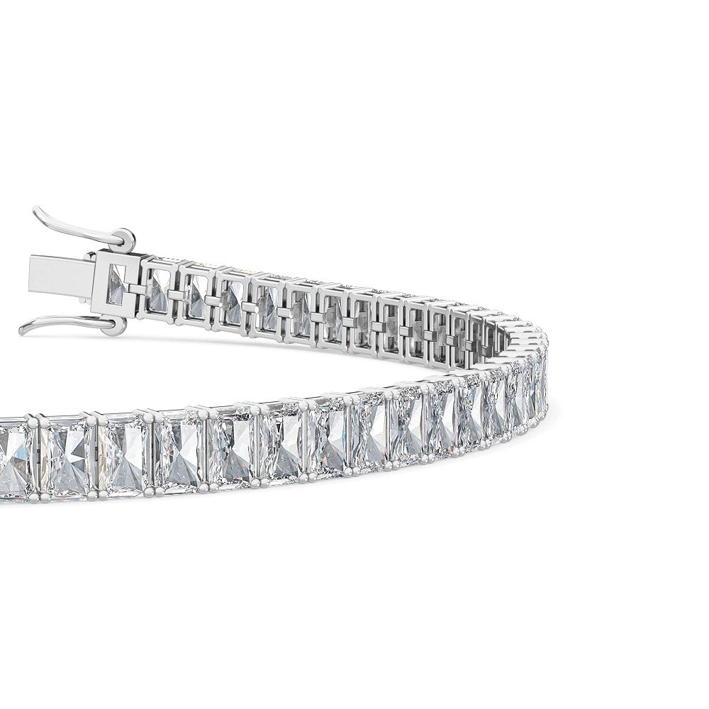 18K White Gold 7ct Radiant Cut Lab Grown Diamond Tennis Bracelet - Lab Grown Diamonds Australia