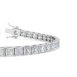 18K White Gold 12ct Princess Cut Lab Grown Diamond Tennis Bracelet - Lab Grown Diamonds Australia