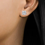 18K 3ctw Round Lab Grown Four Prong Studs