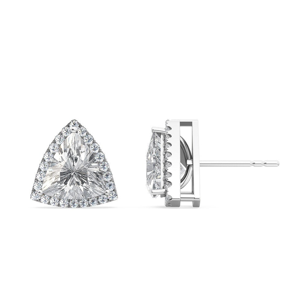 2.25ct 10k White Gold Round Brilliant Cut Halo Diamond Earrings - Lab Grown Diamonds Australia