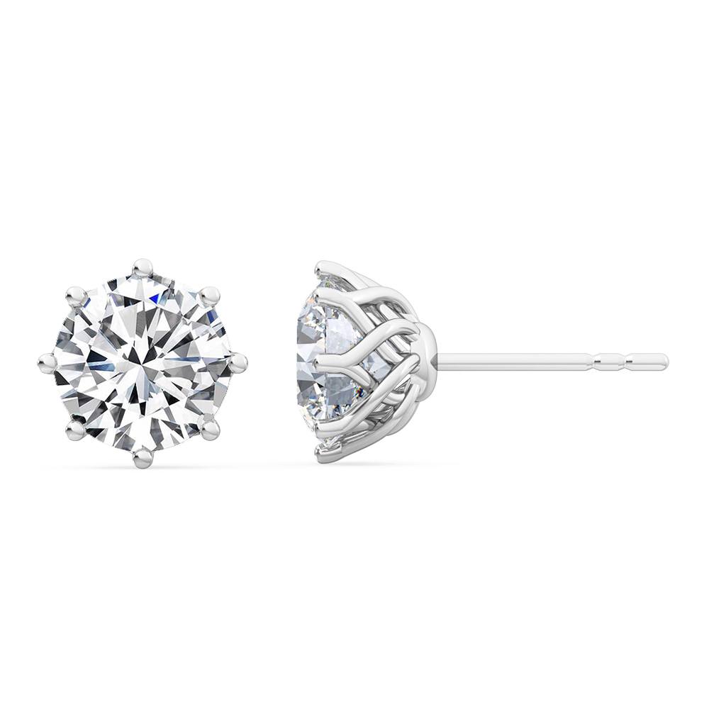18K 2ctw Round Lab Grown Eight Prong Studs