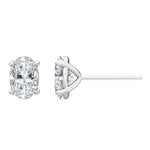 18K 1ctw Oval Lab Grown Four Prong Studs