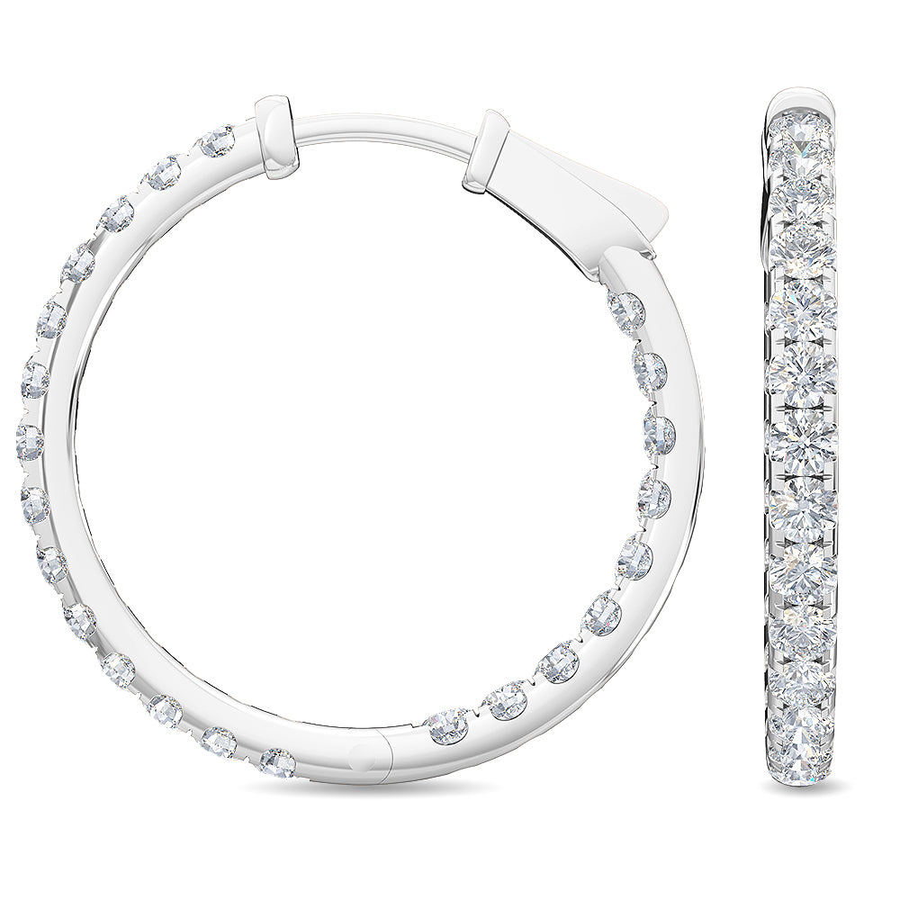 2ct White Gold Lab Grown Diamond Hoop Earrings - Lab Grown Diamonds Australia