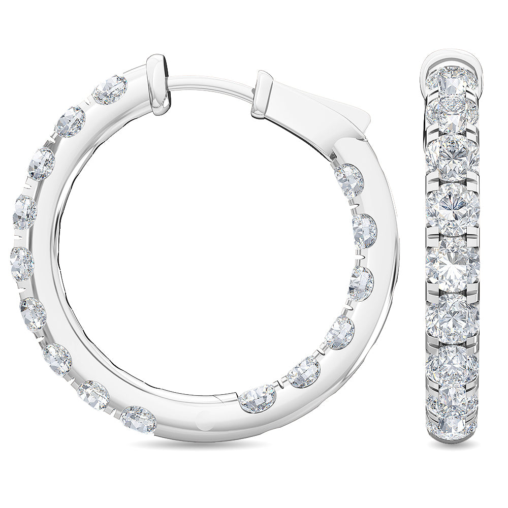 5ct White Gold Lab Grown Diamond Hoop Earrings - Lab Grown Diamonds Australia