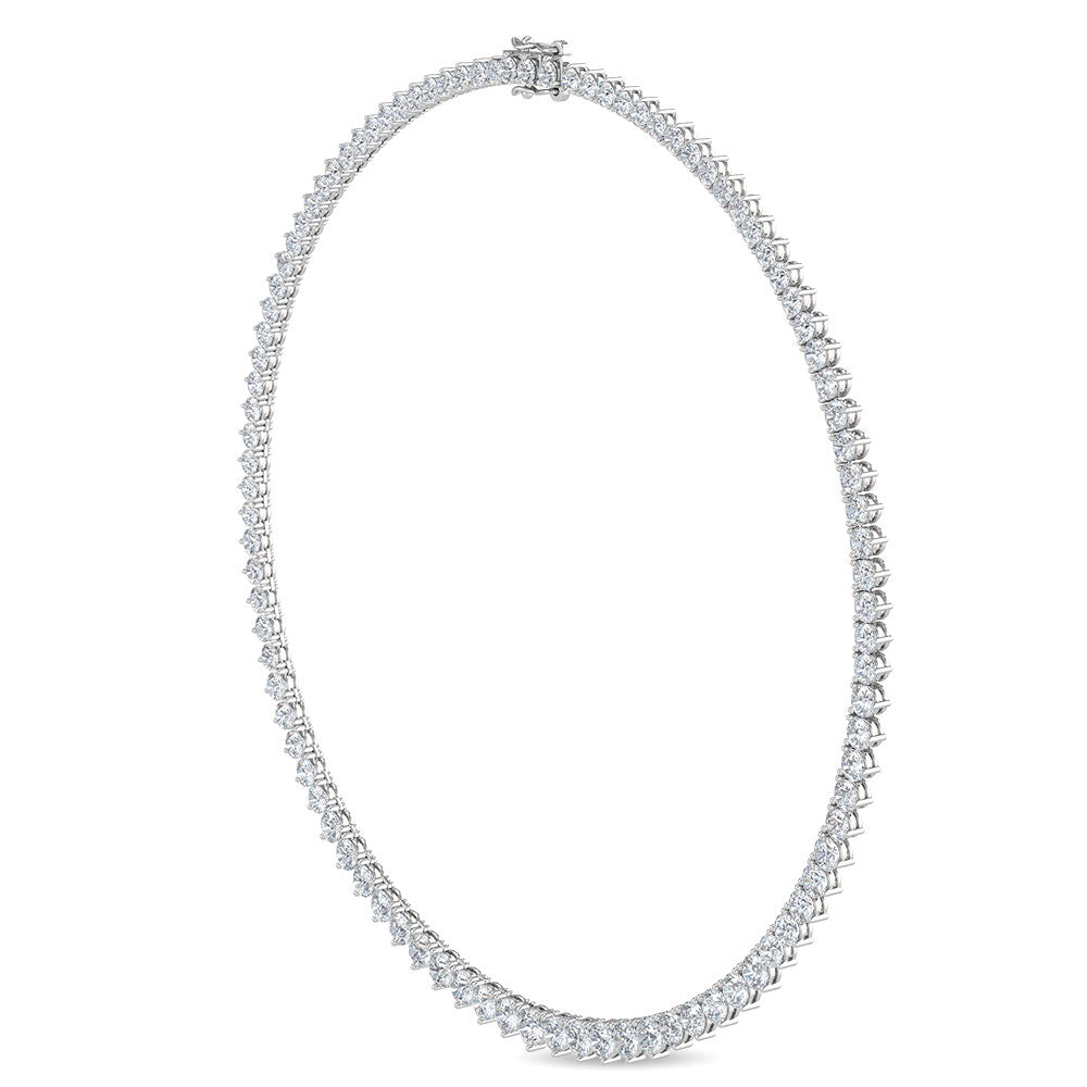 18k White Gold 24ct Lab Grown Diamond Tennis Necklace - Lab Grown Diamonds Australia